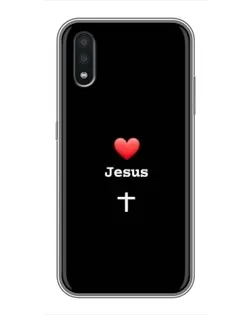 Чехол для Samsung Galaxy A01 с картинкой «Сердце - Jesus»