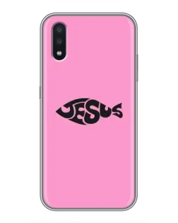 Чехол для Samsung Galaxy A01 с картинкой «Розовый символ  Jesus»