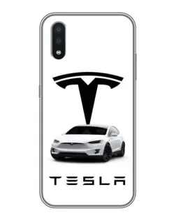 Чехол для Samsung Galaxy A01 с картинкой «Tesla White Style»