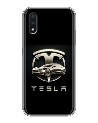 Чехол для Samsung Galaxy A01 с картинкой «Tesla — серебристое авто» Чехол для Samsung Galaxy A01 с картинкой «Tesla — серебристое авто»