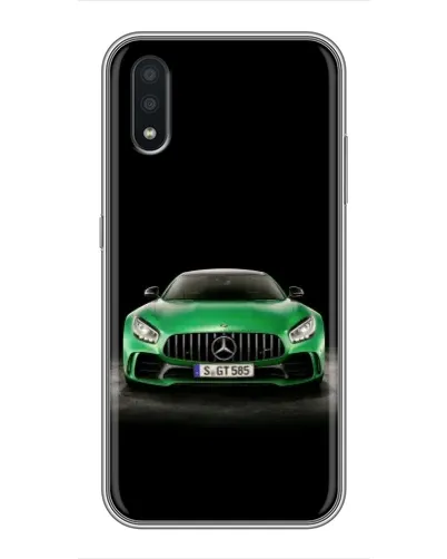 Чехол для Samsung Galaxy A01 с картинкой «Mercedes — неоновый лого»