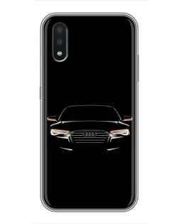 Чехол для Samsung Galaxy A01 с картинкой «Audi — ночной контур»