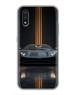 Чехол для Samsung Galaxy A01 с картинкой «Lamborghini золотые линии»
