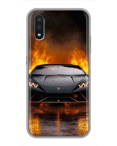 Чехол для Samsung Galaxy A01 с картинкой «Lamborghini в огне»