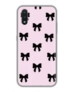 Чехол для Samsung Galaxy A01 с картинкой «Черные банты Coquette»