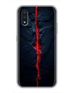 Чехол для Samsung Galaxy A01 с картинкой «Kрасная лавовая трещина»