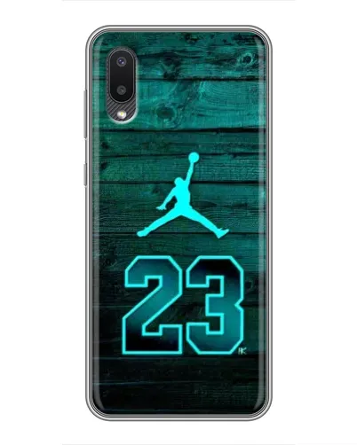 Чехол для Samsung Galaxy A02 с картинкой «Jordan Cyan 23» Чехол для Samsung Galaxy A02 с картинкой «Jordan Cyan 23»
