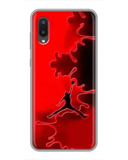 Чехол для Samsung Galaxy A02 с картинкой «Jordan Red Smoke»