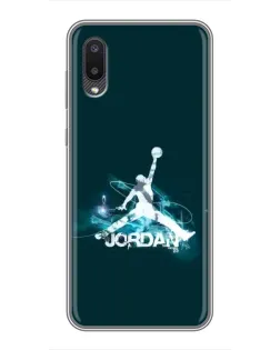 Чехол для Samsung Galaxy A02 с картинкой «Jordan Blue Fire»