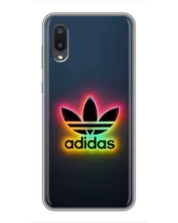 Чехол для Samsung Galaxy A02 с картинкой «Неоновый Adidas»