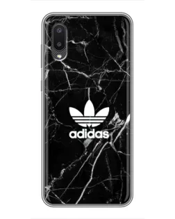 Чехол для Samsung Galaxy A02 с картинкой «Белый мрамор Adidas»