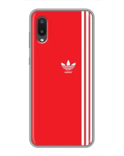 Чехол для Samsung Galaxy A02 с картинкой «Красный минимализм Adidas»