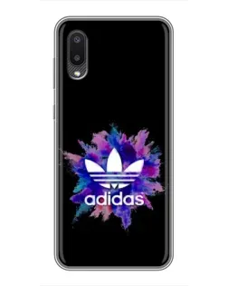 Чехол для Samsung Galaxy A02 с картинкой «Взрыв красок Adidas»