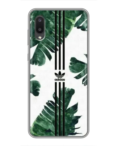 Чехол для Samsung Galaxy A02 с картинкой «Пальмовые листья адидас» Чехол для Samsung Galaxy A02 с картинкой «Пальмовые листья адидас»