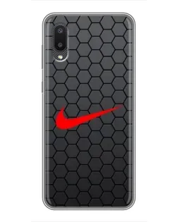 Чехол для Samsung Galaxy A02 с картинкой «Nike — карбоновая сетка» Чехол для Samsung Galaxy A02 с картинкой «Nike — карбоновая сетка»