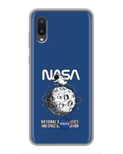 Чехол для Samsung Galaxy A02 с картинкой «NASA — лунная миссия»