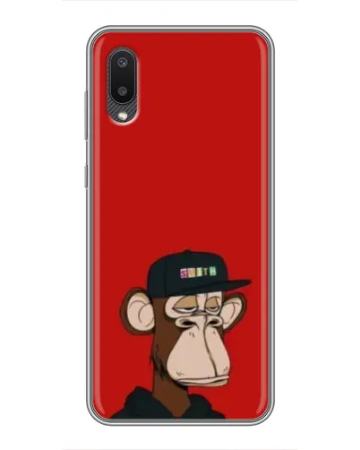 Чехол для Samsung Galaxy A02 с картинкой «Bored Ape — красный фон» Чехол для Samsung Galaxy A02 с картинкой «Bored Ape — красный фон»