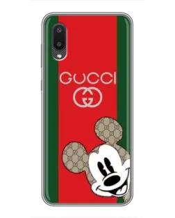 Чехол для Samsung Galaxy A02 с картинкой «Gucci — полосы и Микки»