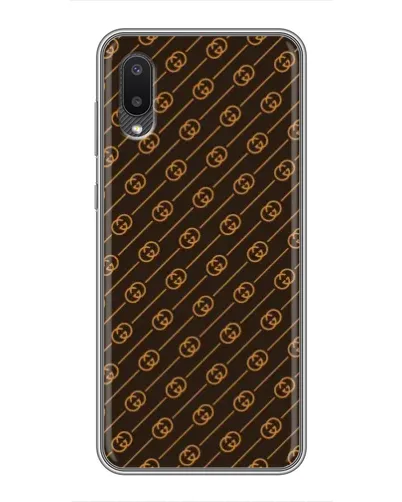 Чехол для Samsung Galaxy A02 с картинкой «Gucci — золотые диагонали» Чехол для Samsung Galaxy A02 с картинкой «Gucci — золотые диагонали»