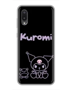Чехол для Samsung Galaxy A02 с картинкой «Kuromi — черный минимализм»