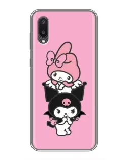 Чехол для Samsung Galaxy A02 с картинкой «Трио My Melody и Kuromi»