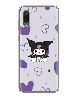 Чехол для Samsung Galaxy A02 с картинкой «Kuromi и лавандовые сердца»