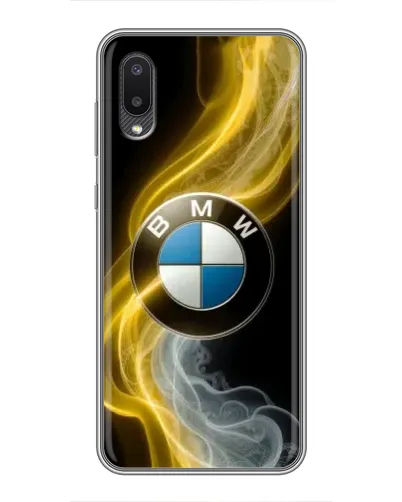Чехол для Samsung Galaxy A02 с картинкой «Золотистый дым BMW»