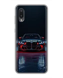 Чехол для Samsung Galaxy A02 с картинкой «BMW на мокрой дороге»