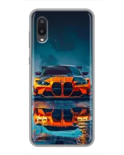 Чохол для Samsung Galaxy A02 з картинкою «BMW — золота емблема»