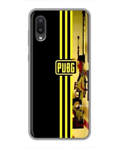 Чехол для Samsung Galaxy A02 с картинкой «PUBG — камуфляжный шлем»