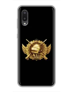 Чохол для Samsung Galaxy A02 з картинкою «PUBG — помаранчевий градієнт»