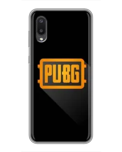 Чехол для Samsung Galaxy A02 с картинкой «PUBG — рамка лого»