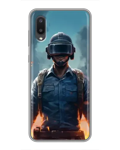 Чехол для Samsung Galaxy A02 с картинкой «PUBG — реалистичный герой»