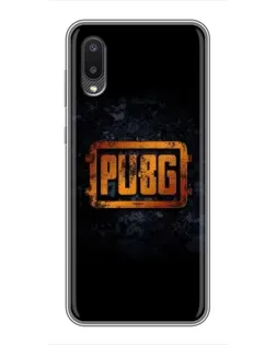 Чехол для Samsung Galaxy A02 с картинкой «PUBG — золотой логотип»