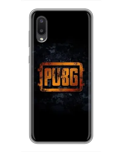 Чехол для Samsung Galaxy A02 с картинкой «PUBG — золотой логотип»