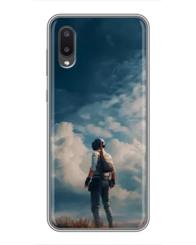 Чехол для Samsung Galaxy A02 с картинкой «Герой PUBG на скале»