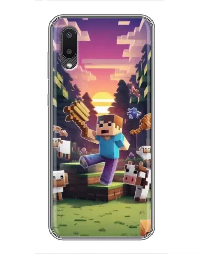 Чехол для Samsung Galaxy A02 с картинкой «Стив на ферме» Чехол для Samsung Galaxy A02 с картинкой «Стив на ферме»