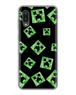 Чехол для Samsung Galaxy A02 с картинкой «Паттерн с криперами»