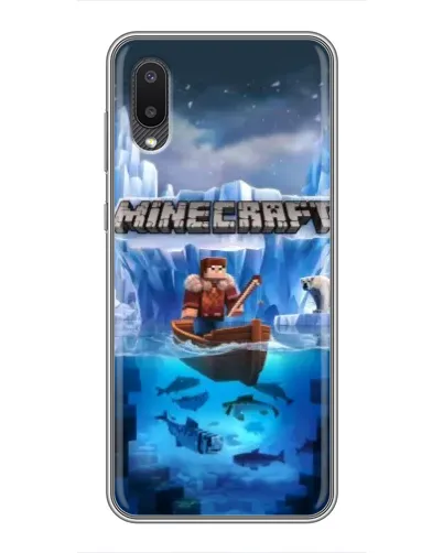 Чехол для Samsung Galaxy A02 с картинкой «Minecraft ледяной мир» Чехол для Samsung Galaxy A02 с картинкой «Minecraft ледяной мир»
