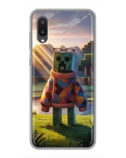 Чехол для Samsung Galaxy A02 с картинкой «Крипер в свитере»