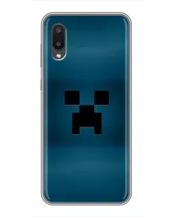 Чехол для Samsung Galaxy A02 с картинкой «Крипер текстура»