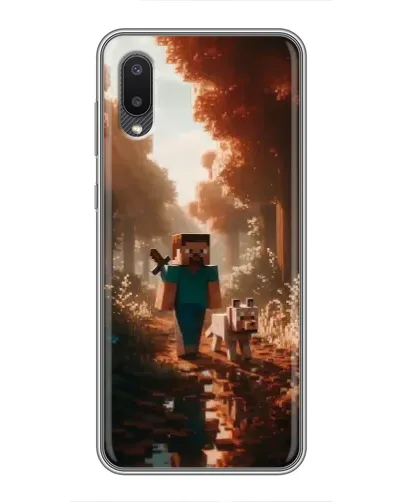 Чехол для Samsung Galaxy A02 с картинкой «Стив в лесу» Чехол для Samsung Galaxy A02 с картинкой «Стив в лесу»