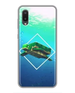 Чехол для Samsung Galaxy A02 с картинкой «Черепаха Minecraft»
