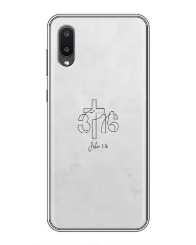 Чехол для Samsung Galaxy A02 с картинкой «Иоанна 3:16 Крест»