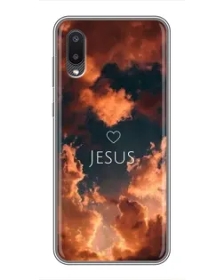 Чехол для Samsung Galaxy A02 с картинкой «Сияние Имени Jesus»