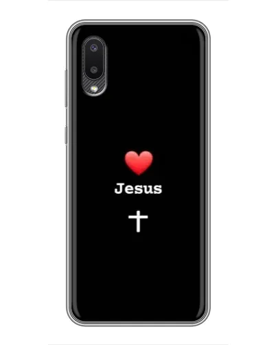 Чехол для Samsung Galaxy A02 с картинкой «Сердце - Jesus»
