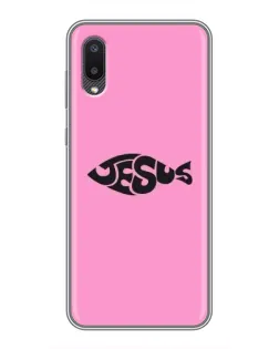 Чехол для Samsung Galaxy A02 с картинкой «Розовый символ  Jesus»
