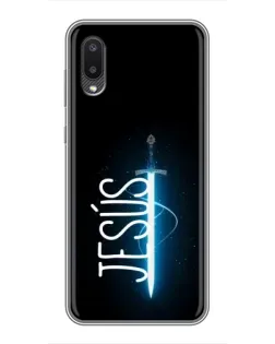 Чехол для Samsung Galaxy A02 с картинкой «Меч Духа Jesus»