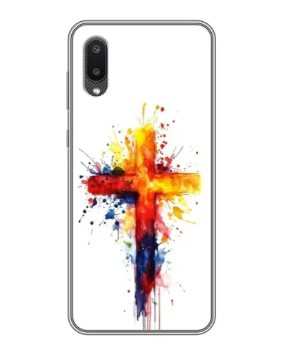 Чехол для Samsung Galaxy A02 с картинкой «Акварельный крест»