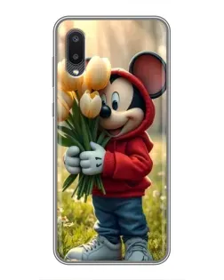 Чохол для Samsung Galaxy A02 з картинкою «Міккі з тюльпанами»